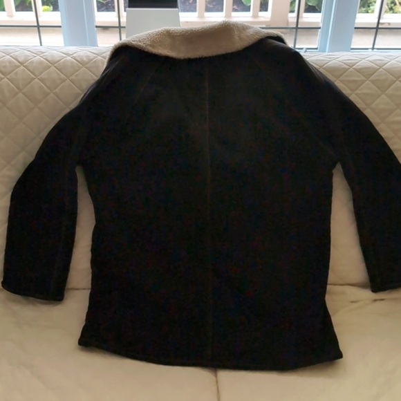 DG2 Black/ Cream Women's Sherpa Coat,Black Wash Size L. - Picture 5 of 11